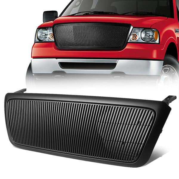 CAAP, 04-08 Ford F150 Front Grille - Badgeless Vertical Fence Style - Black