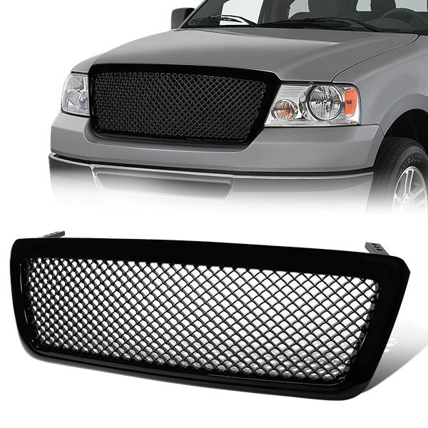 CAAP, 04-08 Ford F150 Lincoln Mark LT Front Grille - Badgeless Diamond Mesh - Black