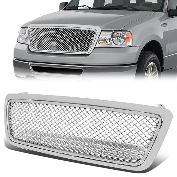 CAAP, 04-08 Ford F150 Lincoln Mark LT Front Grille - Badgeless Diamond Mesh - Chrome