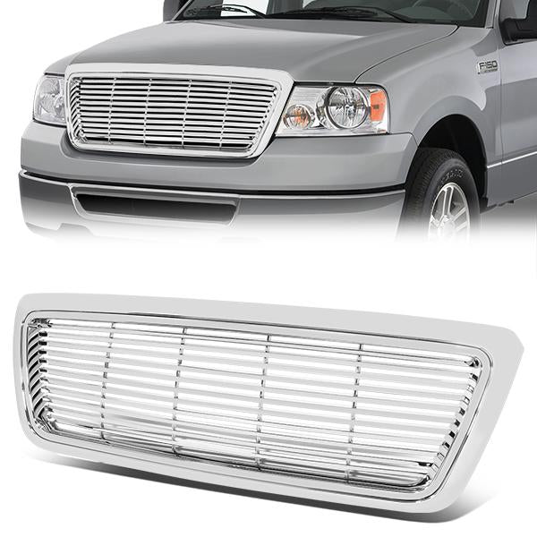 CAAP, 04-08 Ford F150 Lincoln Mark LT Front Grille - Horizontal Fence Mesh - Chrome