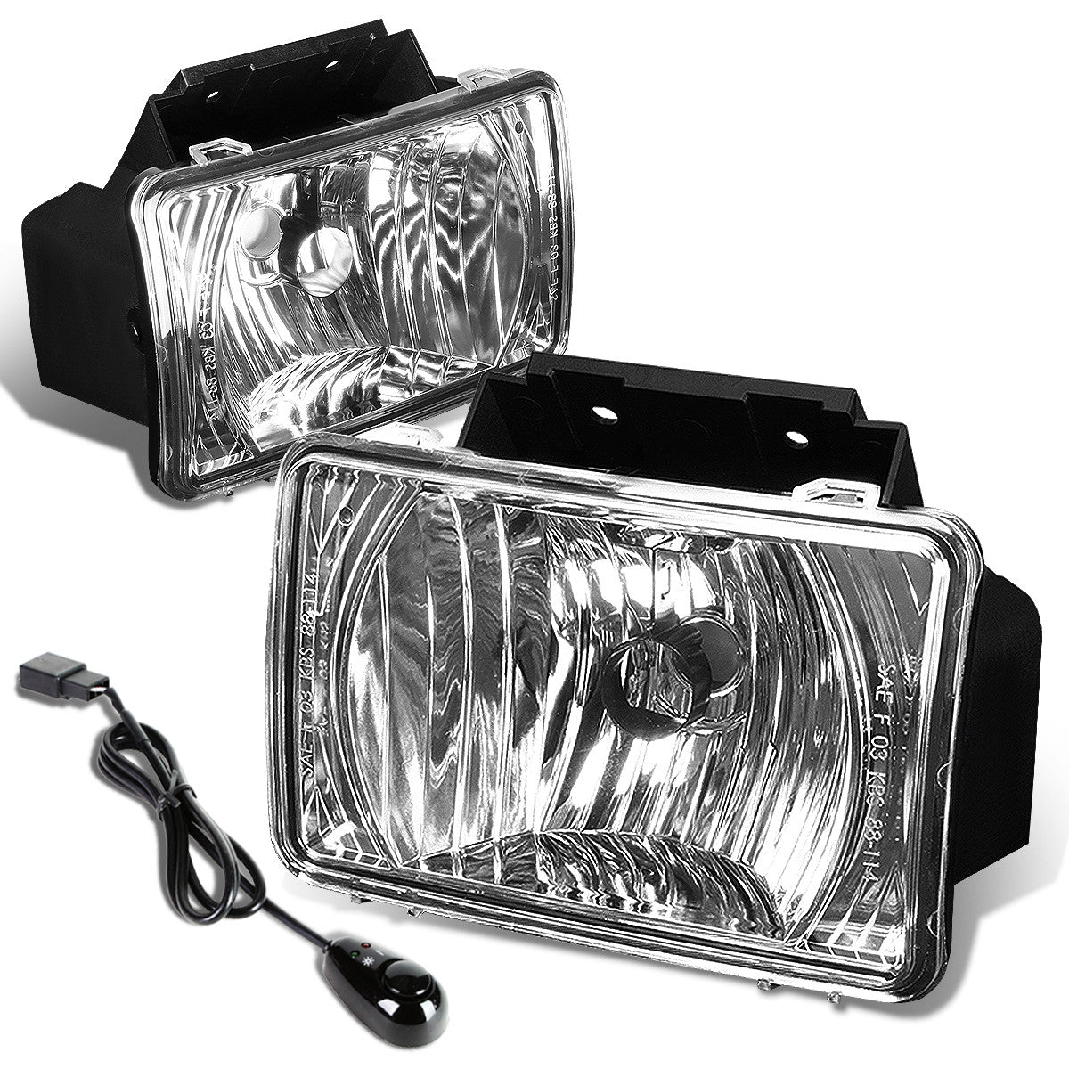 DNA Motoring, 04-12 Chevy Colorado GMC Canyon Clear lens Fog Lights - w/Switch+Bulbs