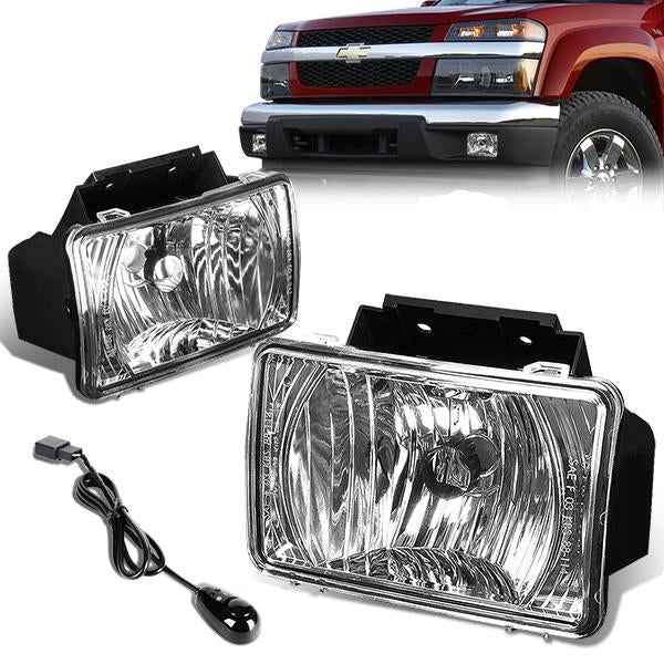 DNA Motoring, 04-12 Chevy Colorado GMC Canyon Clear lens Fog Lights - w/Switch+Bulbs