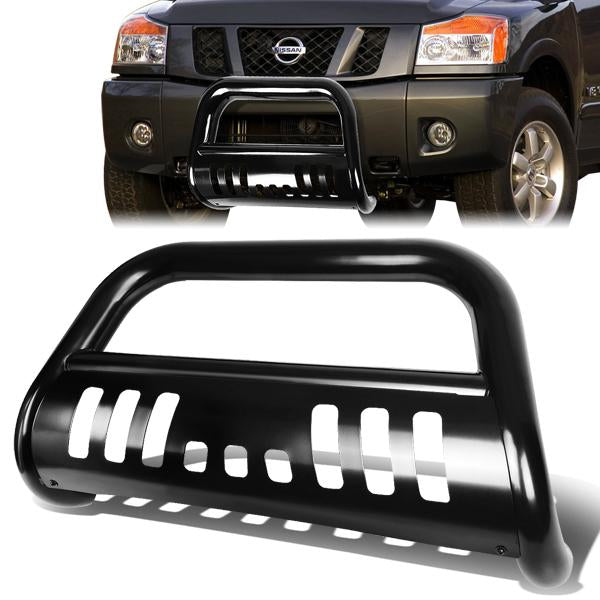 CAAP, 04-15 Nissan Titan Armada Bull Bar w/Skid Plate - Stainless Steel - Black