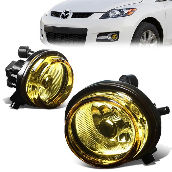 DNA Motoring, 04-16 Mazda MPV RX8 MX5 CX7 Amber Lens Fog Lights - w/Light Bulbs