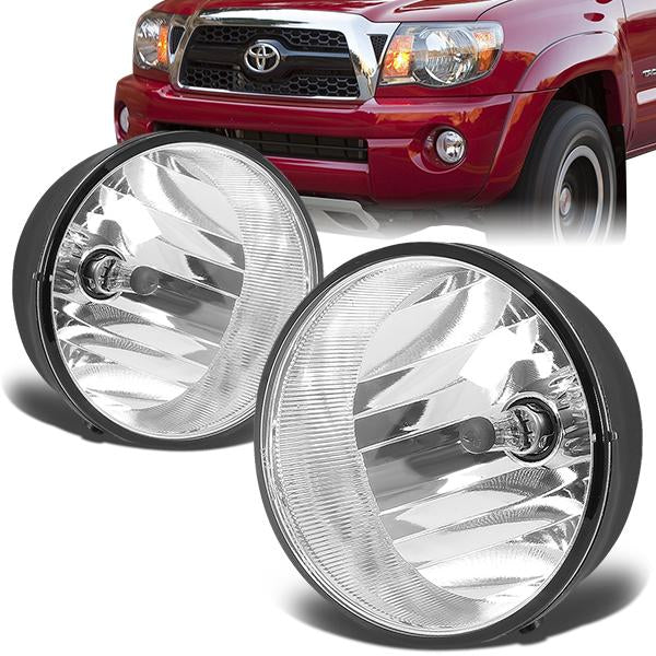 DNA Motoring, 04-16 Toyota Sequoia Solara Tacoma Tundra Clear Lens Fog Lights - w/Switch