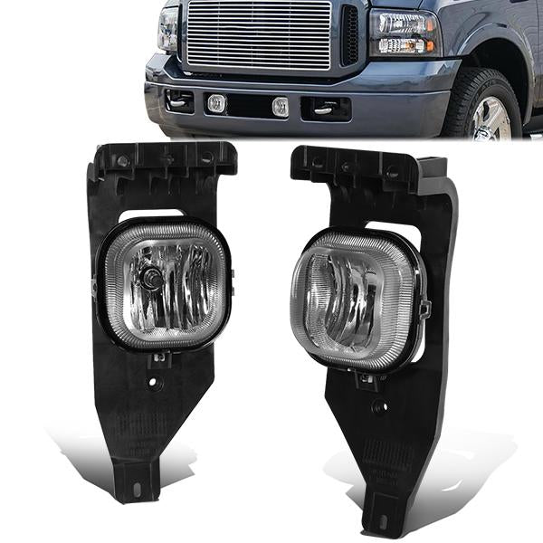 DNA Motoring, 05-07 Ford F250 F350 F450 F550 Super Duty Excursion Clear Lens Fog Lights