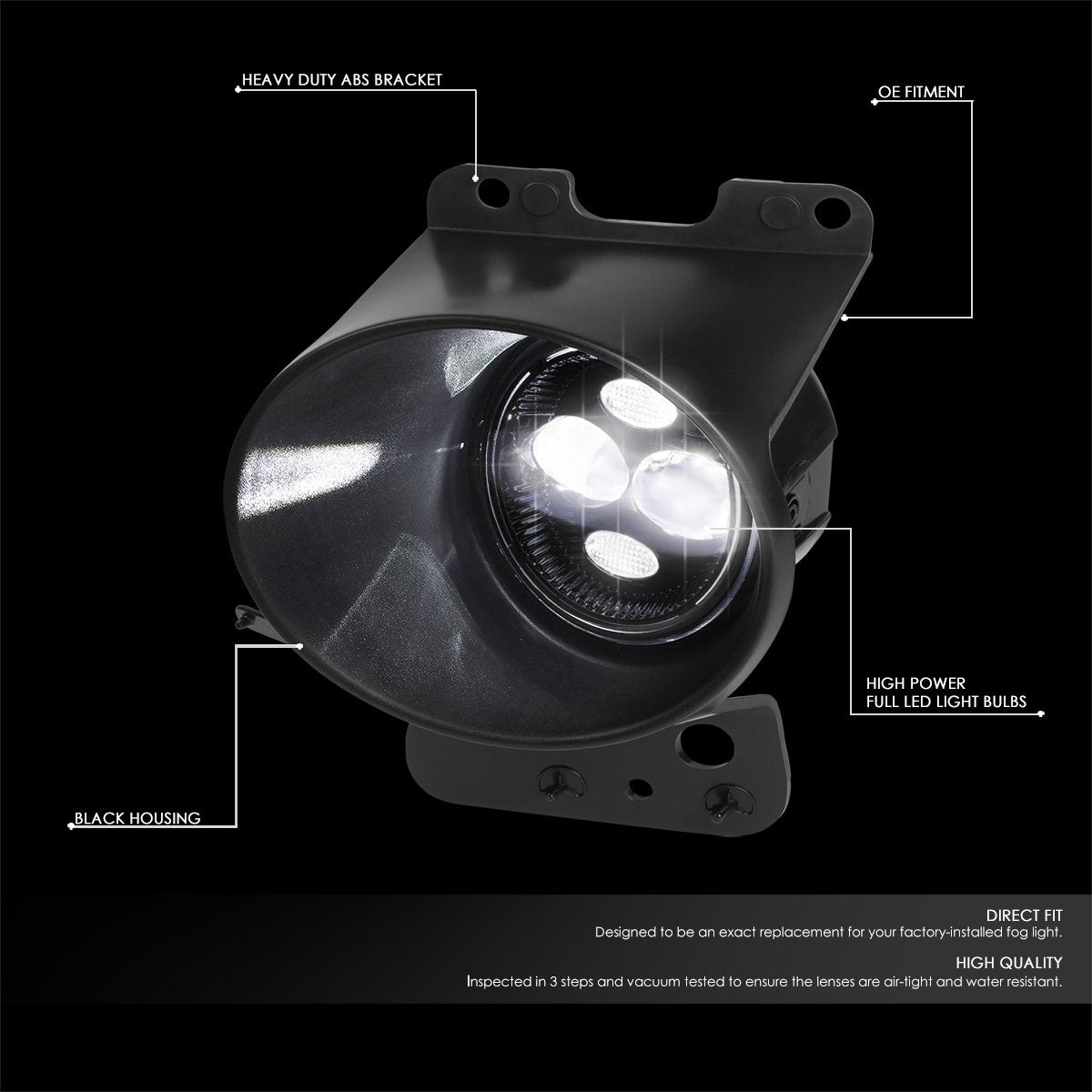 DNA Motoring, 05-08 Ford F150 06-08 Lincoln Mark LT Smoked Lens Projector LED Fog Lights w/Bezel+Switch