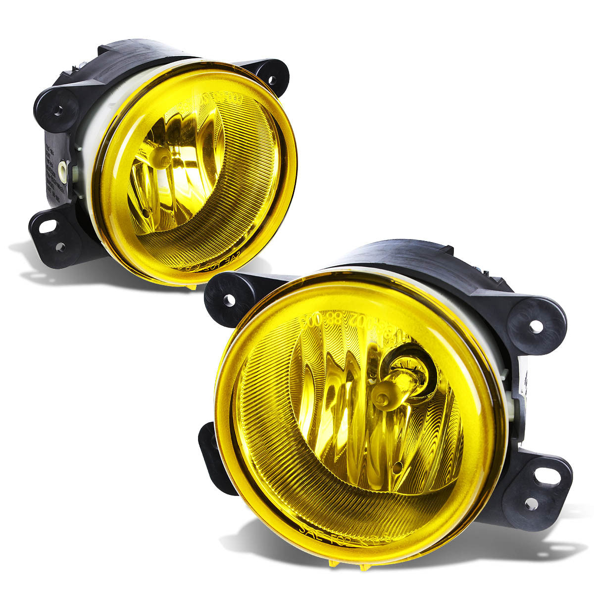 DNA Motoring, 05-10 Chrysler 300 C SRT8 07-18 Jeep Wrangler JK Amber Lens Fog Lights - w/Light Bulbs