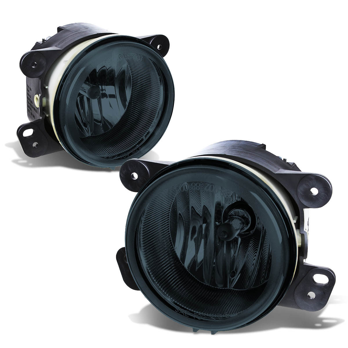 DNA Motoring, 05-10 Chrysler 300 C SRT8 07-18 Jeep Wrangler JK Smoked Lens Fog Lights - w/Light Bulbs