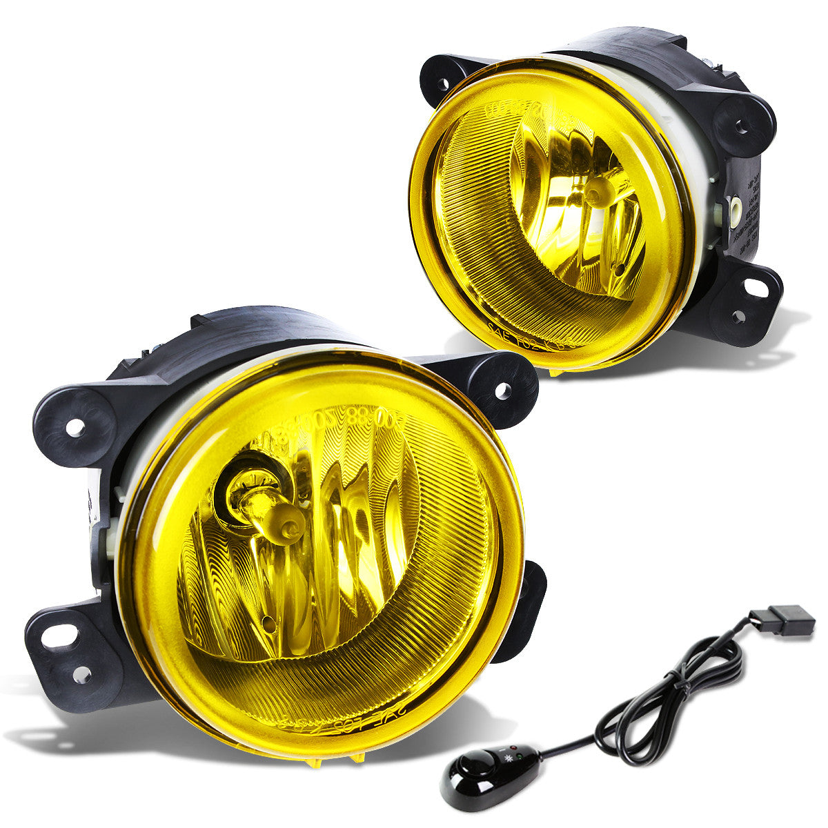 DNA Motoring, 05-10 Chrysler 300 PT odge Journey Magnum 07-18 Jeep Wrangler Amber Lens Fog Lights - w/Switch