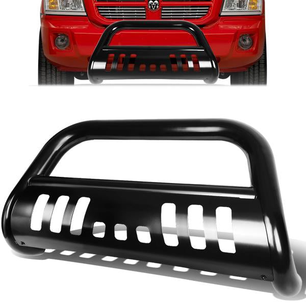 CAAP, 05-10 Dodge Dakota Bull Bar w/Skid Plate - Stainless Steel - Black