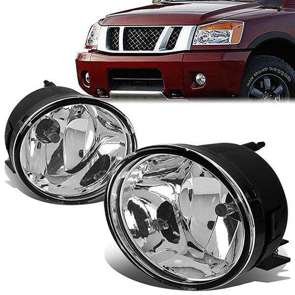 DNA Motoring, 05-15 Nissan Titan 05-07 Armada Clear Lens Fog Lights w/Switch