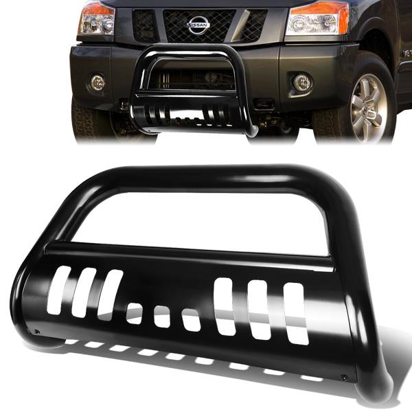 CAAP, 05-16 Nissan Xterra Frontier Bull Bar w/Skid Plate - Stainless Steel - Black