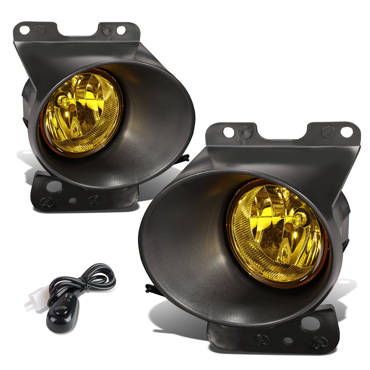 DNA Motoring, 06-08 Ford F150 Lincoln Mark LT Amber Lens Fog Lights - w/Switch+Bulbs