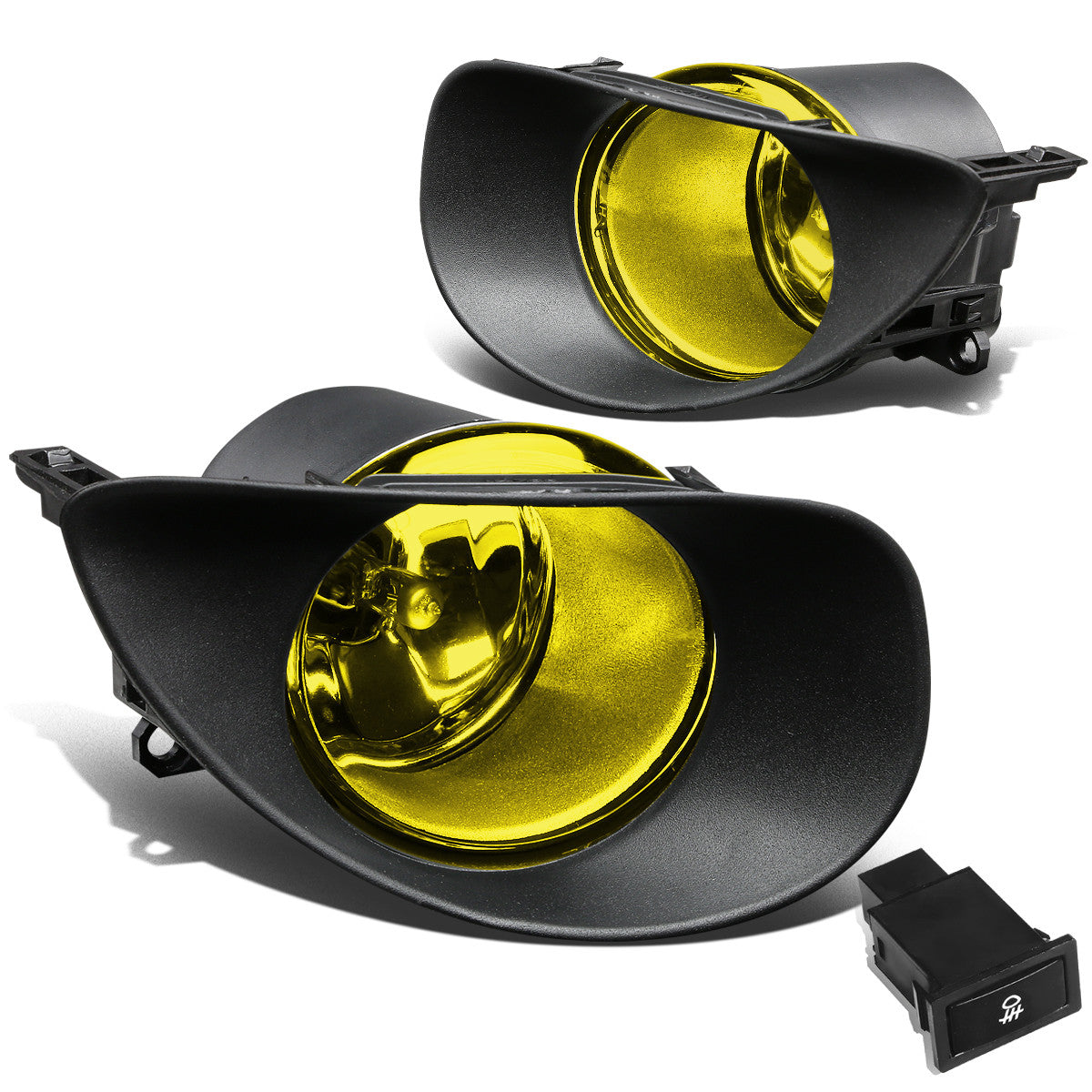 DNA Motoring, 06-08 Toyota Yaris Hatchback Amber Lens Fog Lights - w/Bezel+Switch+Bulbs