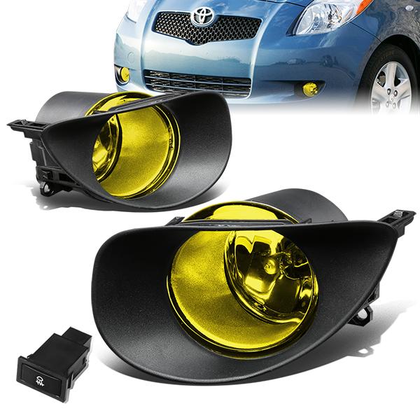 DNA Motoring, 06-08 Toyota Yaris Hatchback Amber Lens Fog Lights - w/Bezel+Switch+Bulbs