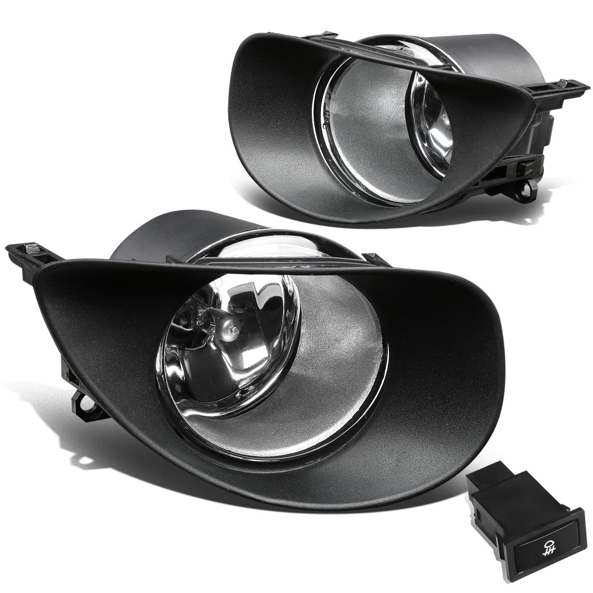 DNA Motoring, 06-08 Toyota Yaris Hatchback Clear Lens Fog Lights - w/Bezel+Switch+Bulbs