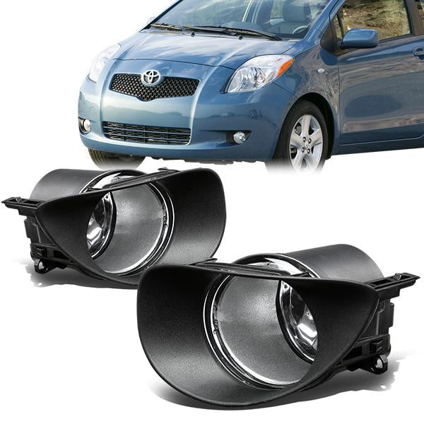 DNA Motoring, 06-08 Toyota Yaris Hatchback Clear Lens Fog Lights - w/Bezel+Switch+Bulbs