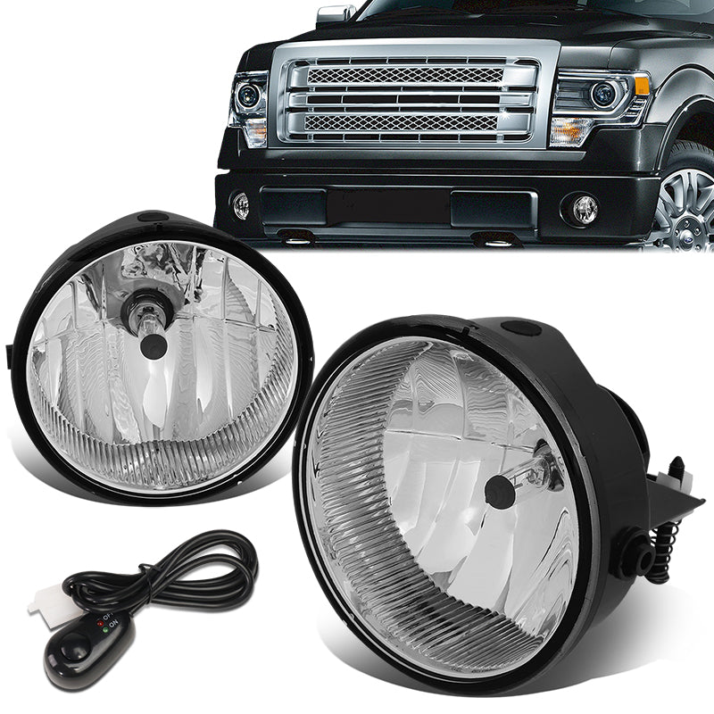 DNA Motoring, 06-10 Ford F150 Lincoln Mark LT Clear Lens Fog Lights - w/Switch+Bulbs