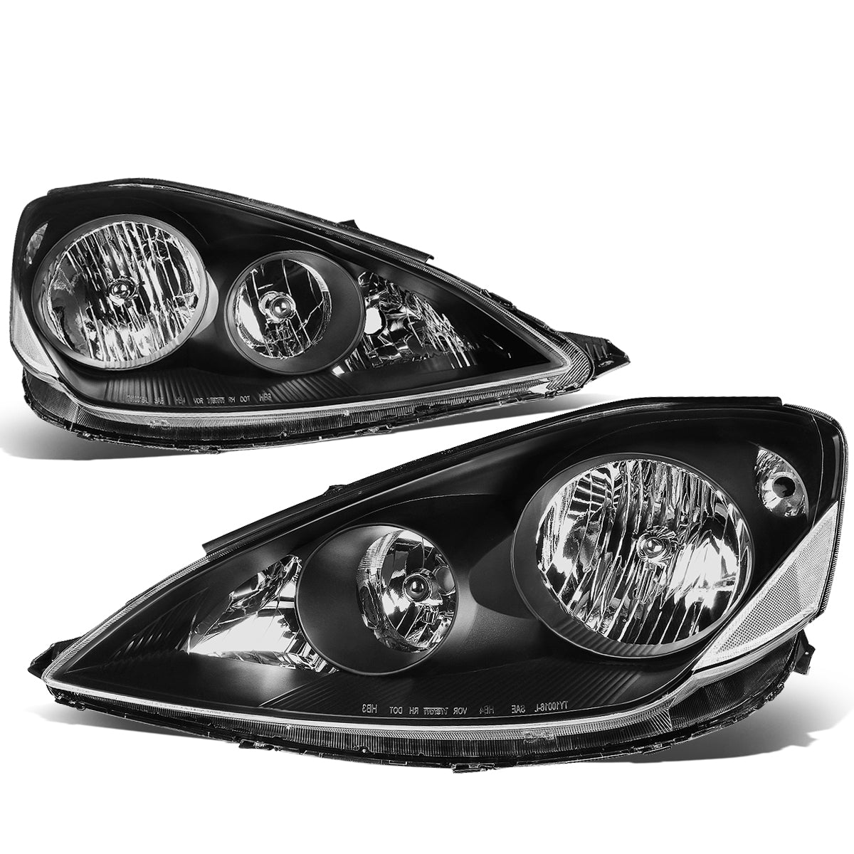 DNA Motoring, 06-10 Toyota Sienna Headlights - Black Housing Clear Corner