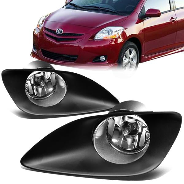 DNA Motoring, 06-11 Toyota Yaris Sedan Clear Lens Fog Lights - w/Bezel+Switch+Bulbs