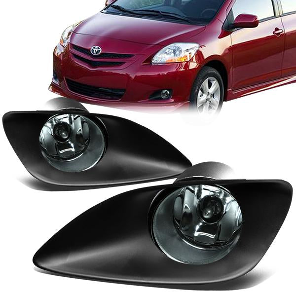 DNA Motoring, 06-11 Toyota Yaris Sedan Smoked Lens Fog Lights - w/Bezel+Switch+Bulbs