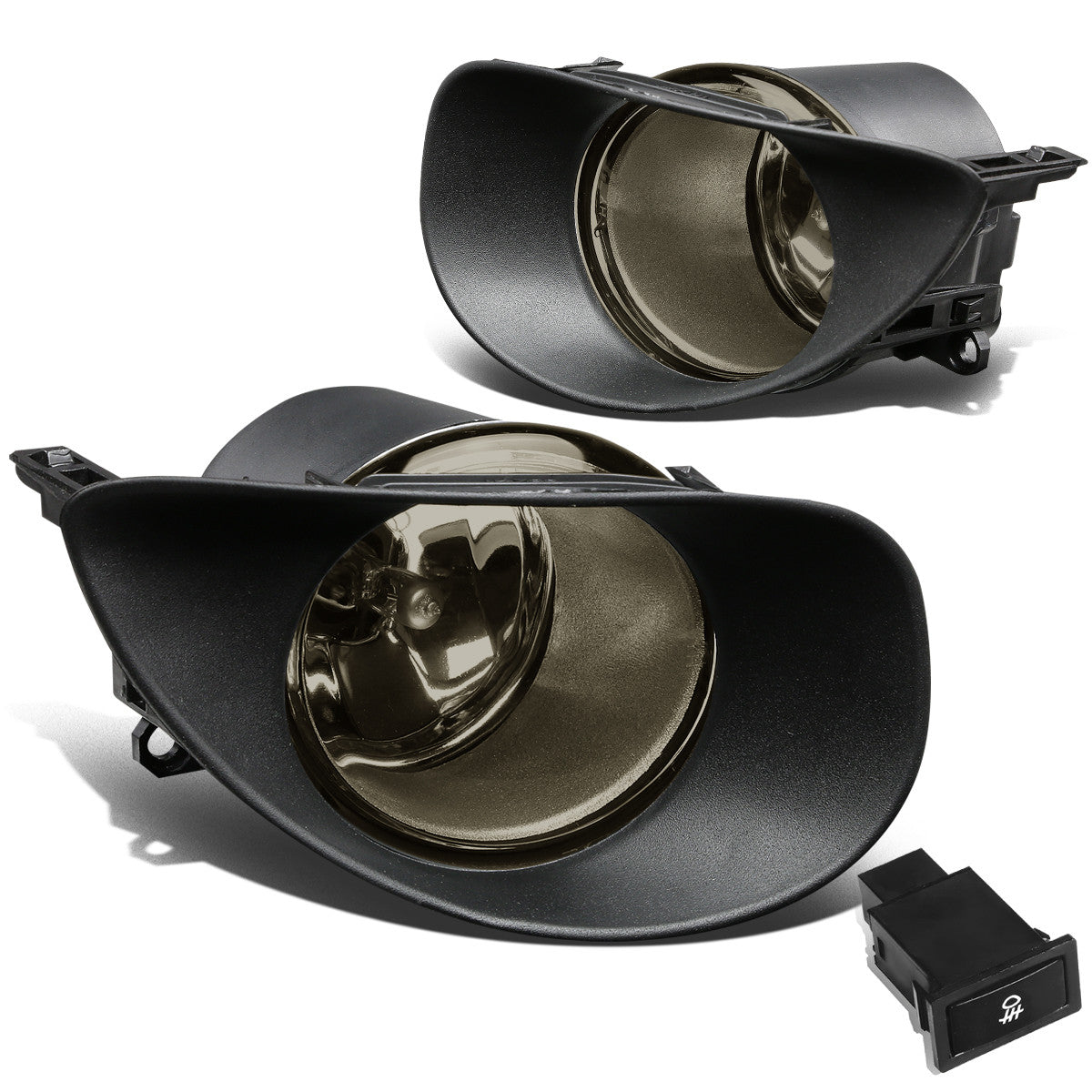 DNA Motoring, 07-08 Toyota Yaris Hatchback Smoked Lens Fog Lights - w/Bezel+Switch+Bulbs