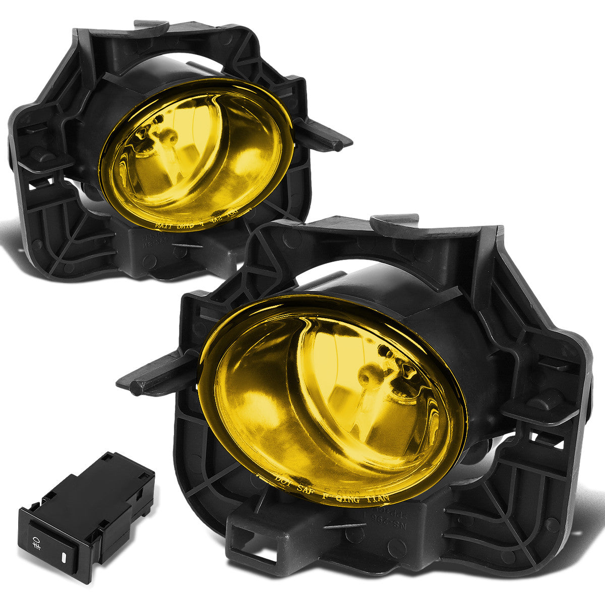 DNA Motoring, 07-09 Nissan Altima Sedan Amber Lens Fog Lights - w/Switch+Bulbs