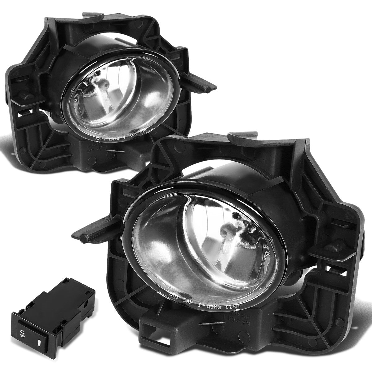 DNA Motoring, 07-09 Nissan Altima Sedan Clear Lens Fog Lights - w/Switch+Bulbs