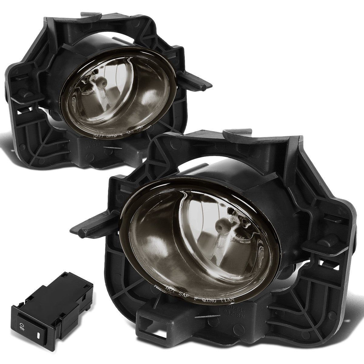 DNA Motoring, 07-09 Nissan Altima Sedan Smoked Lens Fog Lights - w/Switch+Bulbs