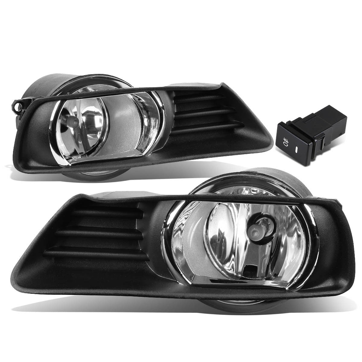 DNA Motoring, 07-09 Toyota Camry Clear Lens Fog Lights - w/Bezel+Switch+Bulbs