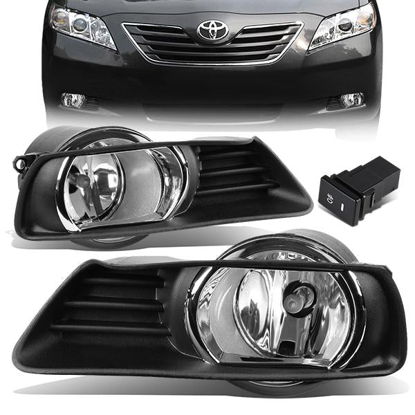 DNA Motoring, 07-09 Toyota Camry Clear Lens Fog Lights - w/Bezel+Switch+Bulbs