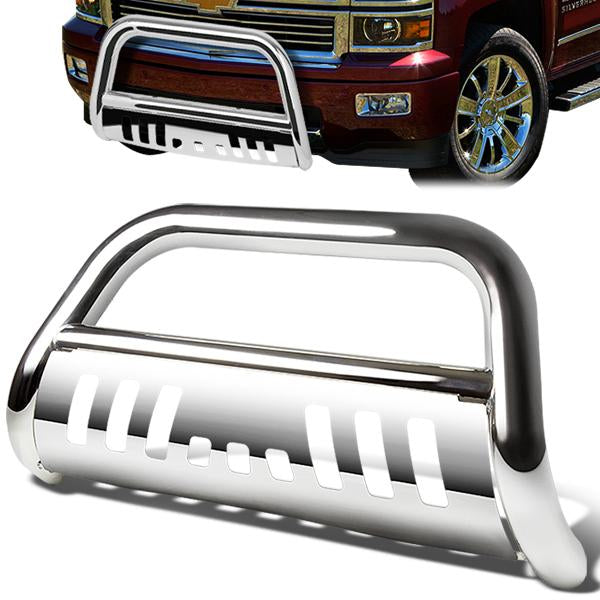 CAAP, 07-10 Chevy Silverado GMC Sierra 2500HD 3500HD Bull Bar w/Skid Plate - Stainless Steel