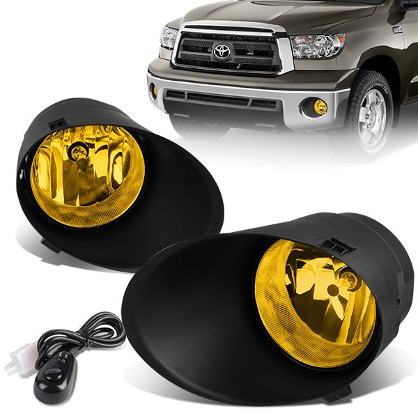 DNA Motoring, 07-13 Toyota Tundra Sequioa Amber Lens Fog Lights - w/Switch+Bulbs