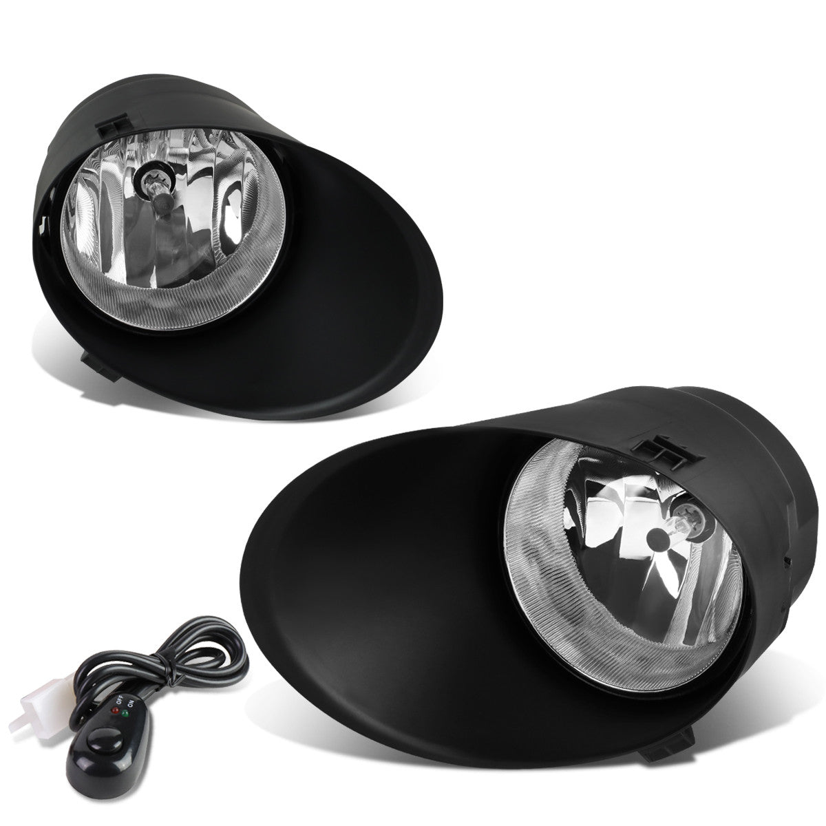 DNA Motoring, 07-13 Toyota Tundra Sequioa Clear Lens Fog Lights - w/Switch+Bulbs