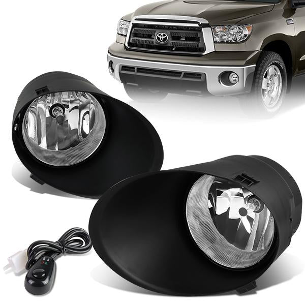 DNA Motoring, 07-13 Toyota Tundra Sequioa Clear Lens Fog Lights - w/Switch+Bulbs