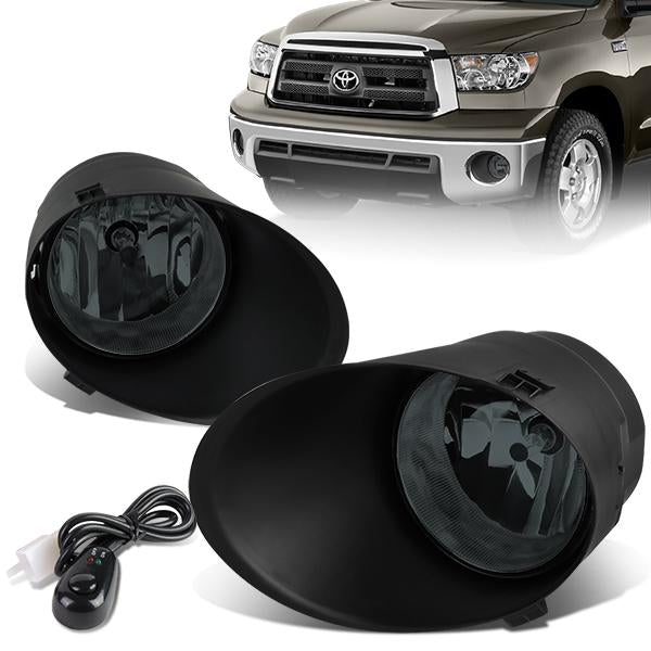 DNA Motoring, 07-13 Toyota Tundra Sequioa Smoked Lens Fog Lights - w/Switch+Bulbs