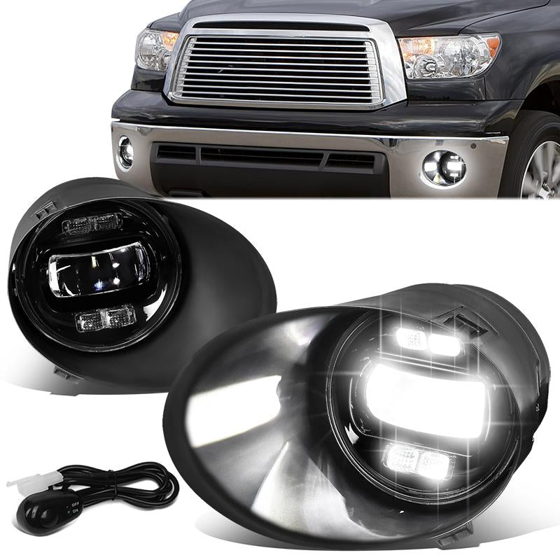 DNA Motoring, 07-14 Toyota Tundra LED Projector Clear Lens Fog Lights - w/Bezel+Switch