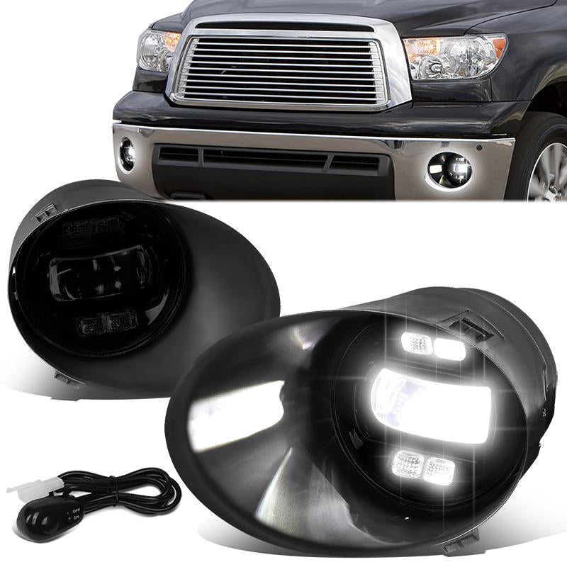 DNA Motoring, 07-14 Toyota Tundra LED Projector Smoked Lens Fog Lights - w/Bezel+Switch