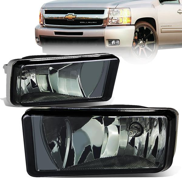 DNA Motoring, 07-15 Chevy Silverado GMC Sierra 1500 2500 3500 HD Escalade Smoked lens Fog Lights - w/Switch