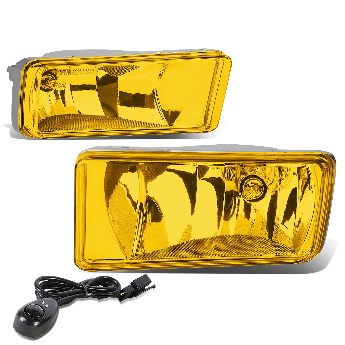 DNA Motoring, 07-15 Chevy Silverado Sierra 1500 2500 3500 Amber Lens Fog Lights - w/Switch