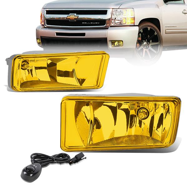 DNA Motoring, 07-15 Chevy Silverado Sierra 1500 2500 3500 Amber Lens Fog Lights - w/Switch