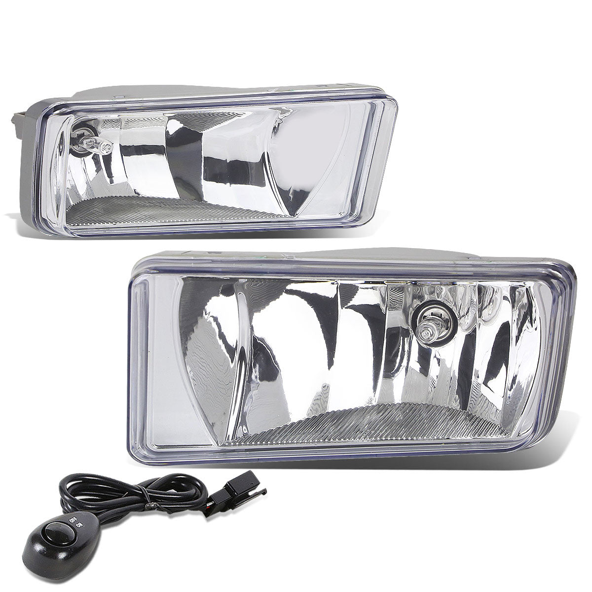 DNA Motoring, 07-15 Chevy Silverado Sierra 1500 2500 3500 Clear Lens Fog Lights - w/Switch