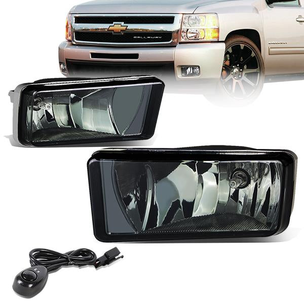 DNA Motoring, 07-15 Chevy Silverado Sierra 1500 2500 3500 Smoked Lens Fog Lights - w/Switch