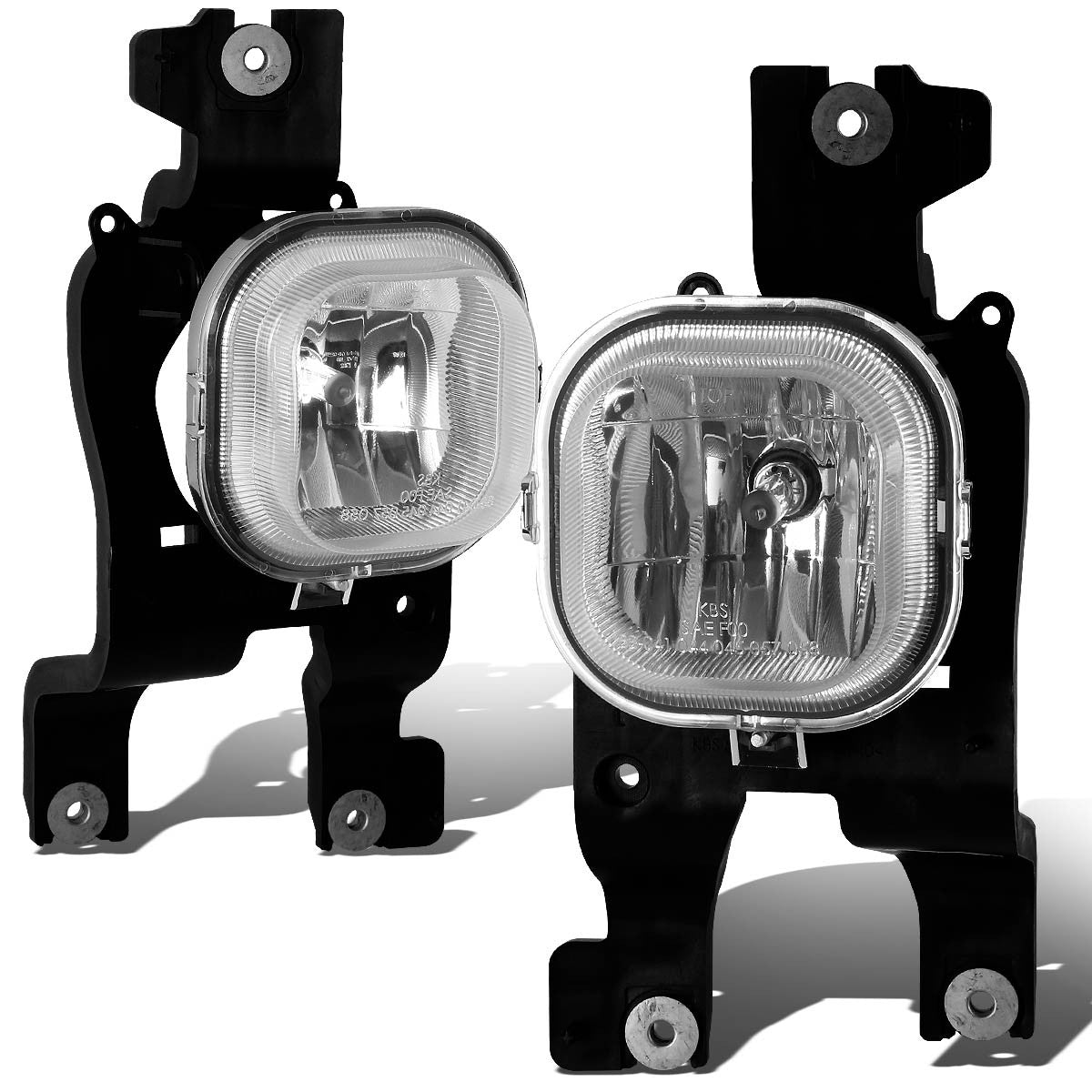 DNA Motoring, 08-10 Ford F250 F350 F450 F550 Super Duty Clear Lens Fog Lights - w/Light Bulbs