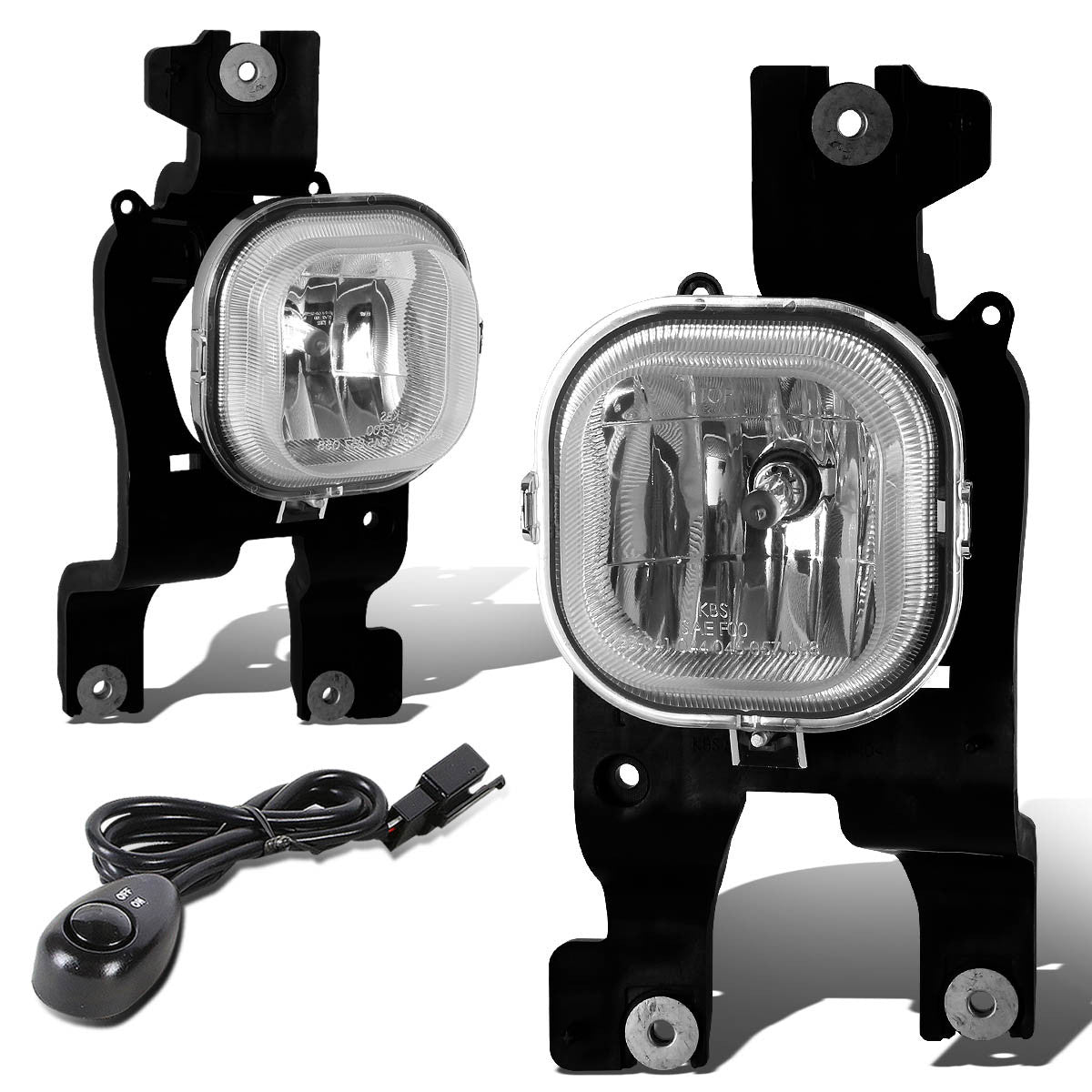 DNA Motoring, 08-10 Ford F250 F350 F450 F550 Super Duty Clear Lens Fog Lights - w/Switch+Bulbs