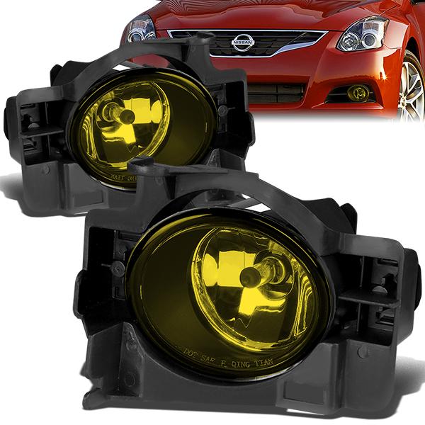 DNA Motoring, 08-13 Nissan Altima Coupe Amber Lens Fog Lights - w/Switch+Bulbs