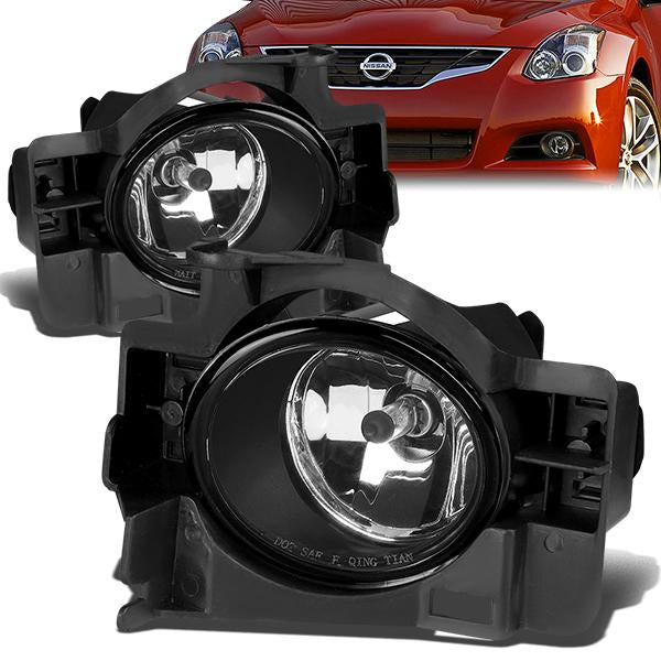 DNA Motoring, 08-13 Nissan Altima Coupe Clear Lens Fog Lights - w/Switch+Bulbs