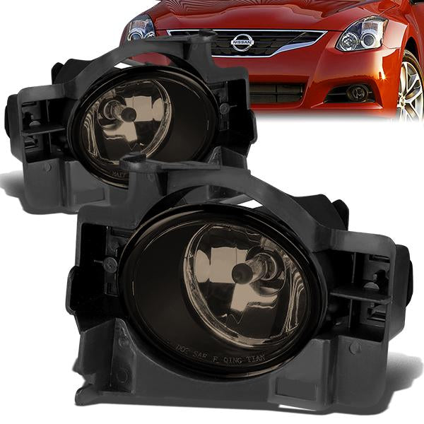 DNA Motoring, 08-13 Nissan Altima Coupe Smoked Lens Fog Lights - w/Switch+Bulbs