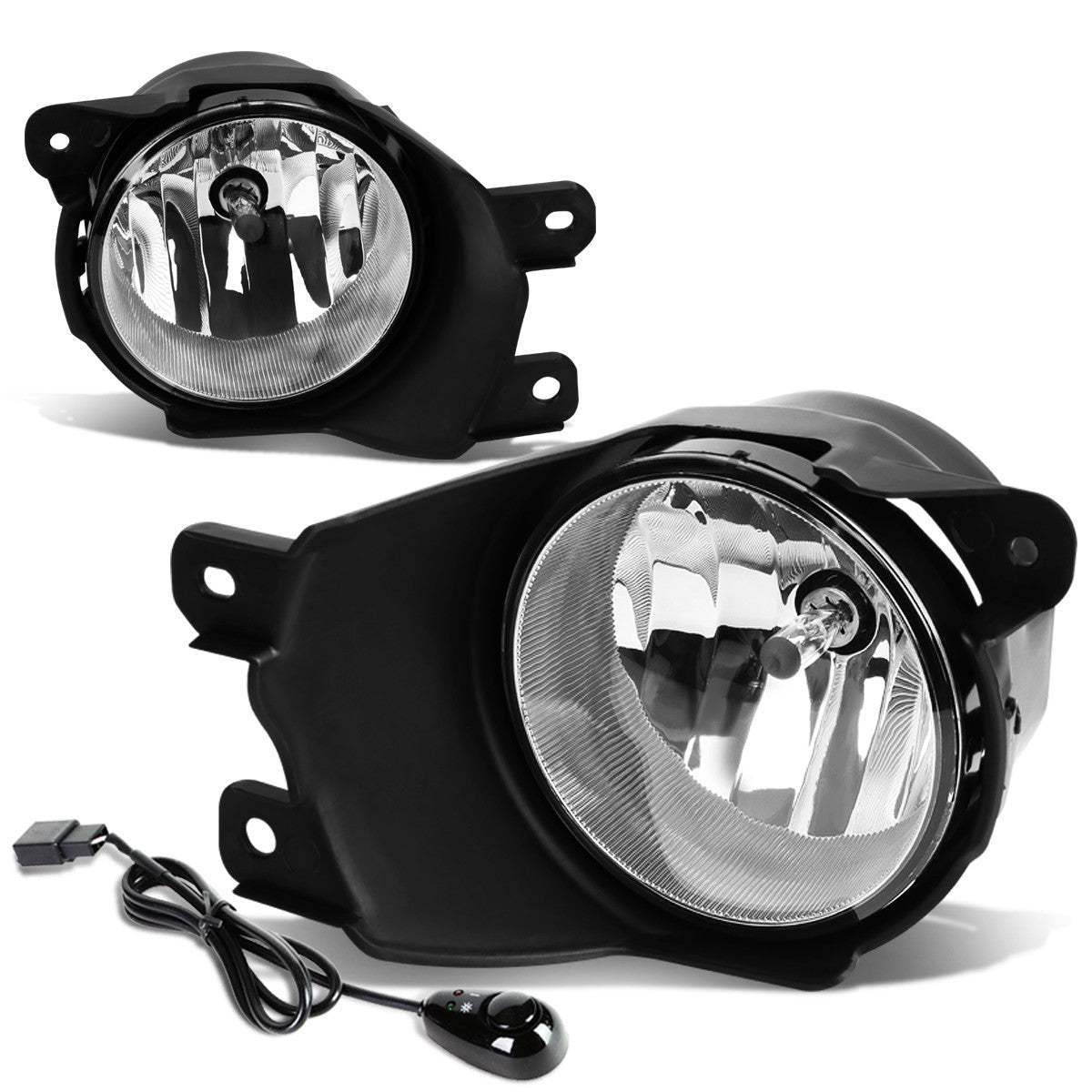 DNA Motoring, 08-16 Toyota Sequoia Clear Lens Front Driving Fog Lights - w/Switch+ Bulbs